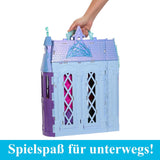 Mattel Disney Frozen - Casa de muñecas Castillo Arendelle (60 cm+) con muñeca Elsa, 4 parques infantiles y 15 piezas de muebles y accesorios Disney Frozen II, HLW61