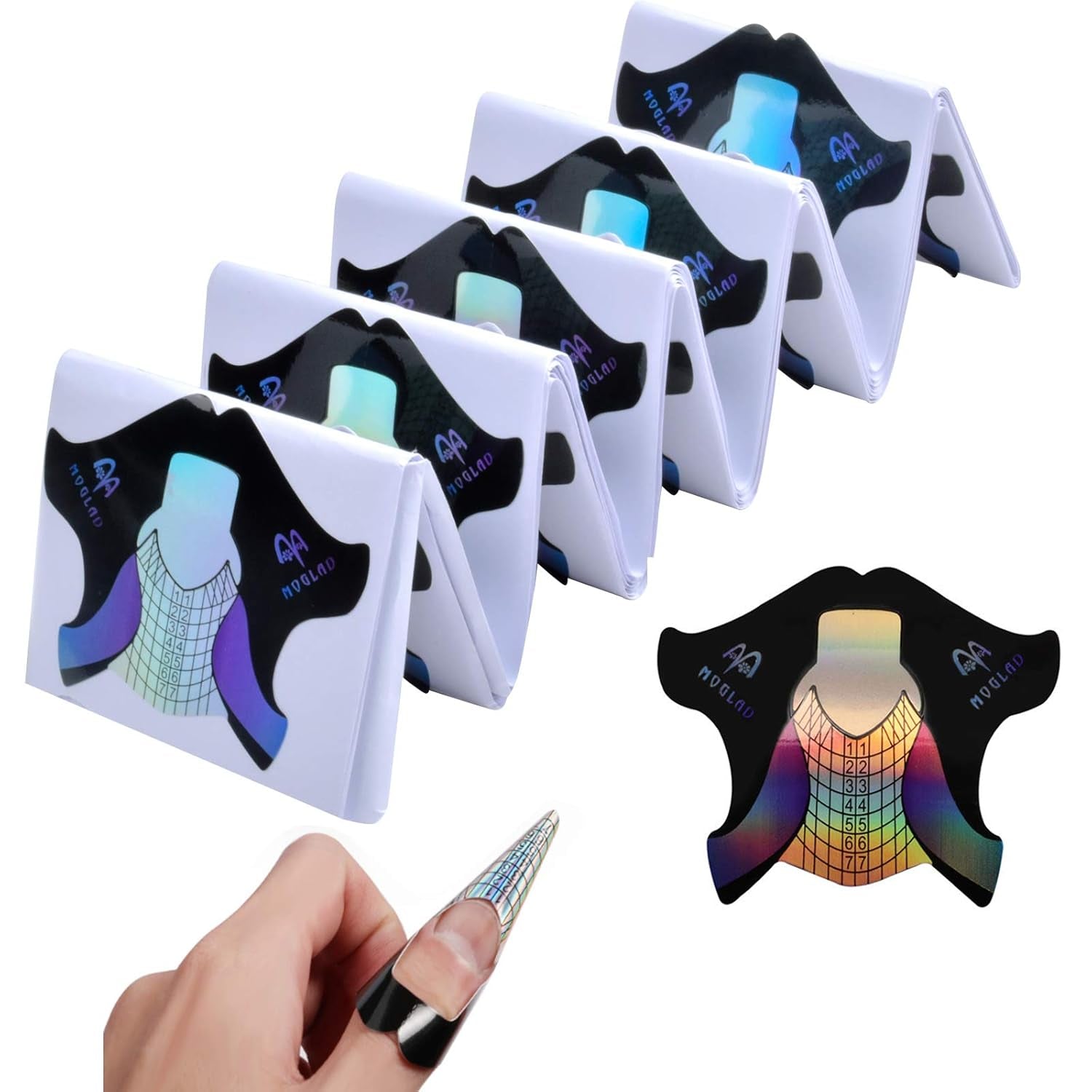 100 plantillas de uñas de gel, accesorios de uñas artificiales, plantillas de uñas autoadhesivas para arte de uñas, uñas de gel, extensiones de uñas artificiales