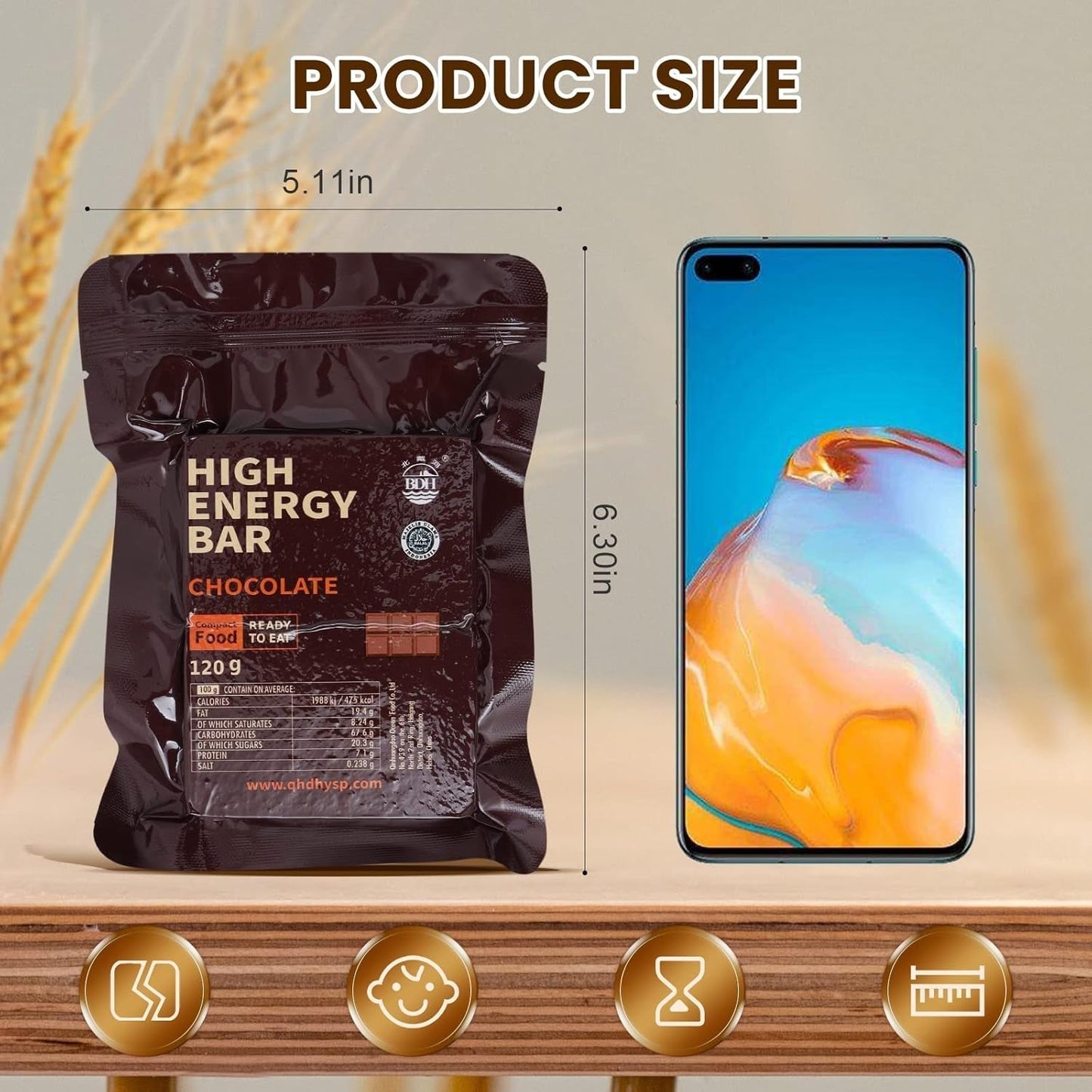 Barras de Emergencia Tabletas de Supervivencia con Sabor a Chocolate para Actividades al Aire Libre Camping Emergencia Ventisca Terremoto Desastre Kit de preparación de Larga Vida 12 Piezas