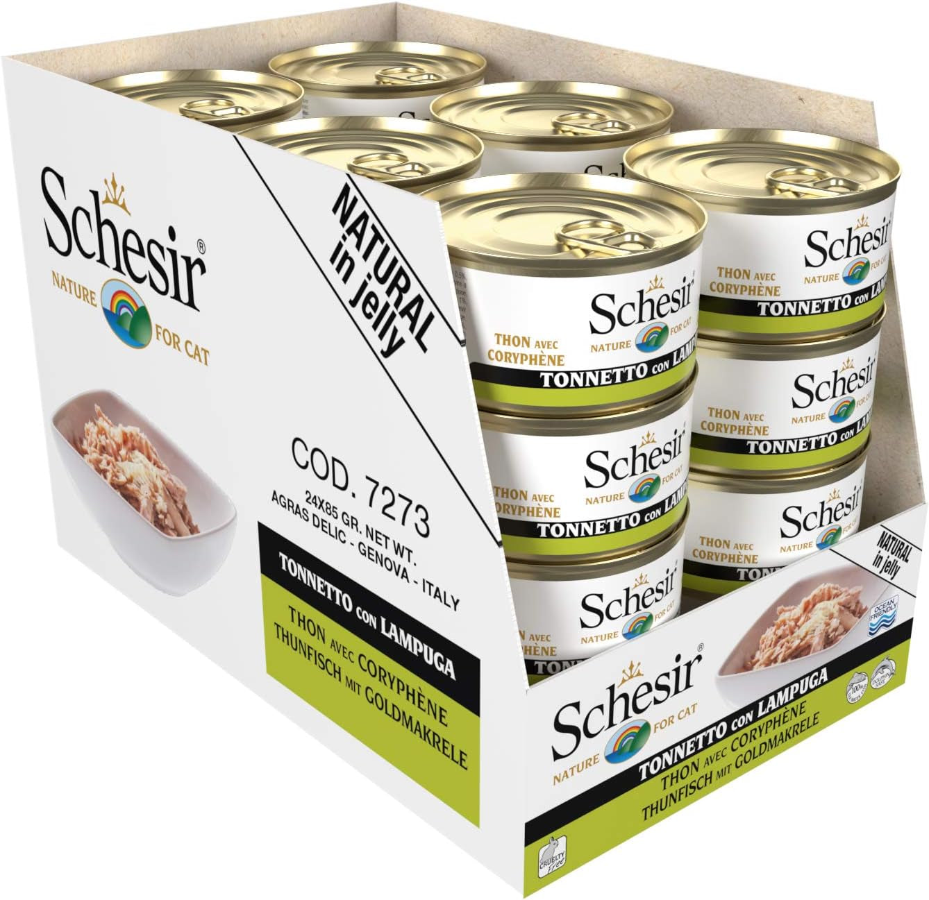 Cat Jelly Thunfisch mit Goldmakrele, Katzenfutter nass in Gelee, 24 dosis x 85 g