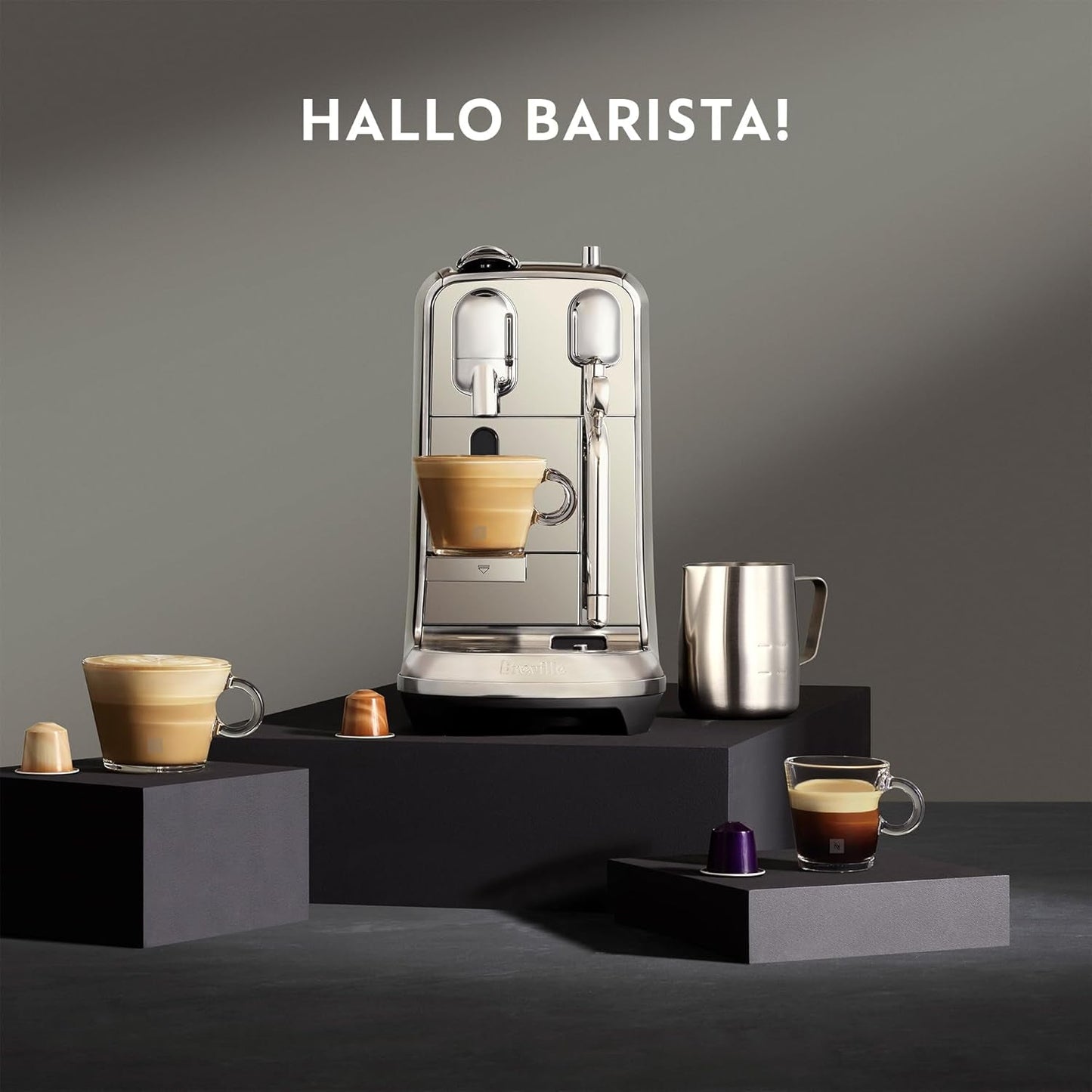 Cafetera espresso con cápsulas Nespresso SNE800 Creatista Plus de Sage, negro mate