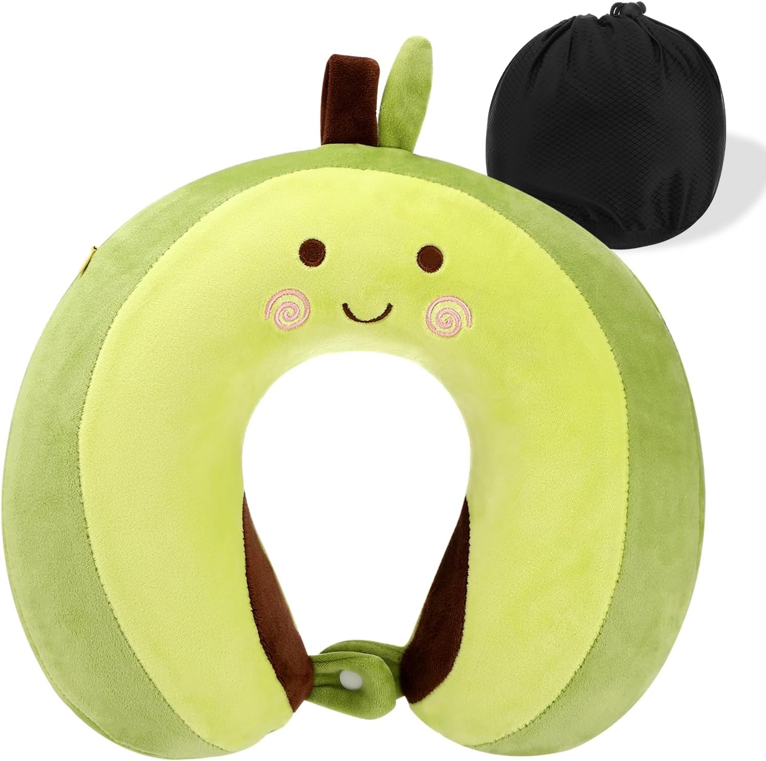 Litimkat Almohada para el cuello para niños, almohada portátil para el cuello, almohada de viaje, almohada de espuma viscoelástica en forma de U, almohada de viaje, avión, coche, tren, oficina, hogar, funda de almohada con patrón de animales lindo, desmontable (rosa) Almohadas ortopédicas cervicales Naty Shop Saludos