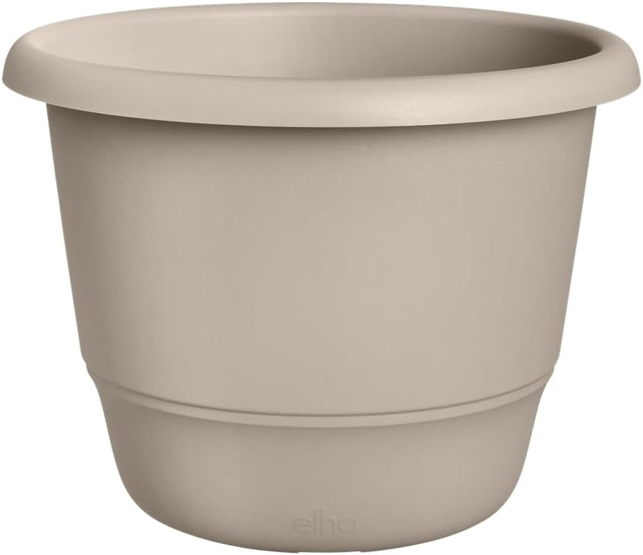elho Amiga Round 30 - Maceta para interior y exterior - 100% plástico reciclado - Ø 29,5 x Alt. 20,2 cm - Beige/Beige hongo