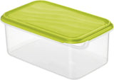 Rotho Rondo Tarro de conservación de alimentos 1,5l con tapa, Plástico libre de BPA (PP), transparente/verde, 1,5l (24,0 x 16,0 x 7,5 cm) Cajas de conservación de alimentos Naty Shop 2L