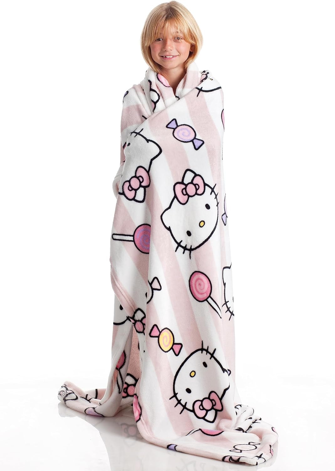 Colcha Hello Kitty, rosa, manta suave 130X170Cm, colcha o colcha para sofá de microfibra. Calidad con certificado Oekotex, Camas y Mantas Sanrio Besuche den Kanguru-Store