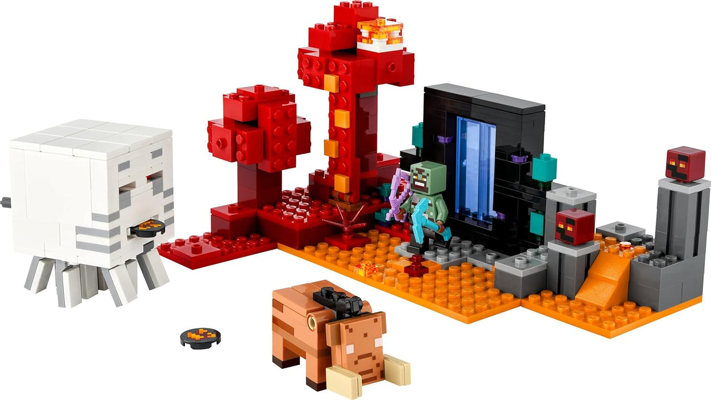 LEGO Minecraft Emboscada en el Portal Abisal Juego Abisal de Juguete para Niños con Escenas de Batalla y Figuras Legendarias que Incluye Ghast Regalo para Niños y Niñas Gamers 8 Años 21255 Juegos de Construcción Besuche den LEGO-Store