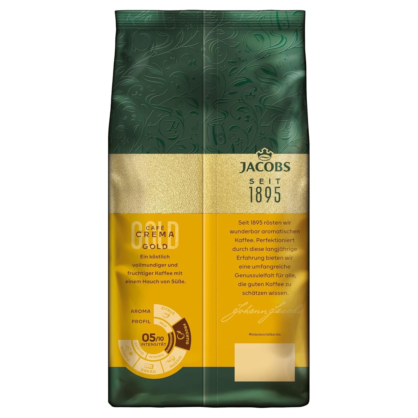 Jacobs Expert Roast Cafe Crema Gold, Café en grano entero (4 x 1 kg)