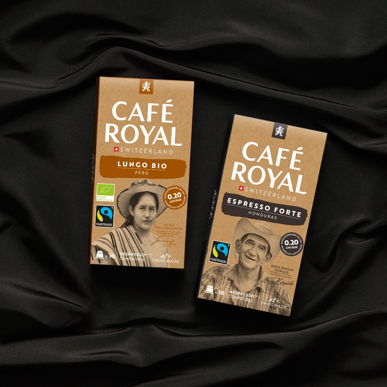 Café Royal Peru Lungo Bio – Café compatible con Nespresso®, 100% Arábica del Perú, cremoso, Intensidad 5/12, Comercio Justo, 100 cápsulas