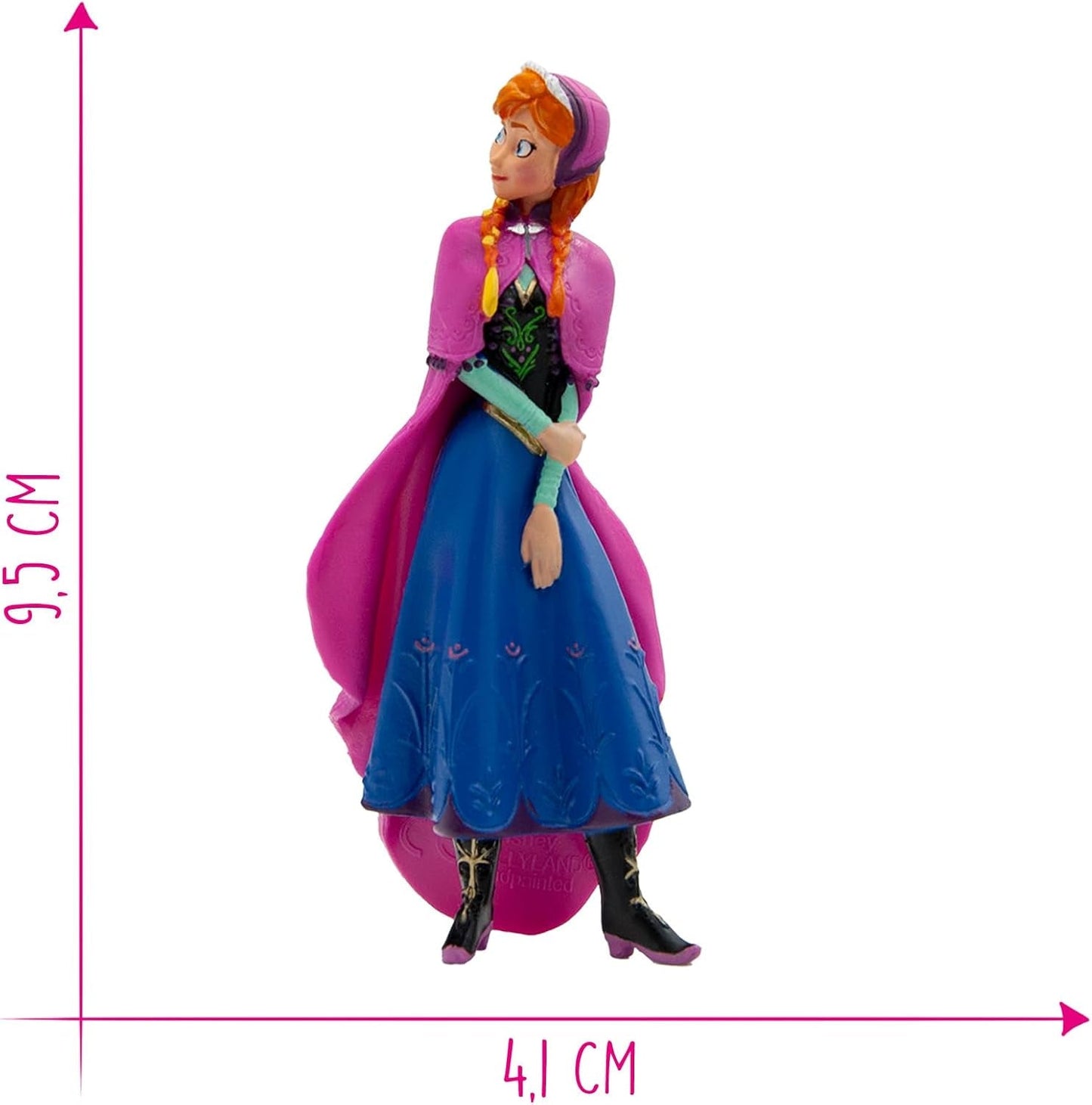 Bullyland 12960 - Figura de la princesa Anna de la película Frozen de Walt Disney, aprox. 9,5 cm, muy detallado, ideal como pequeño regalo para niños a partir de 3 años.