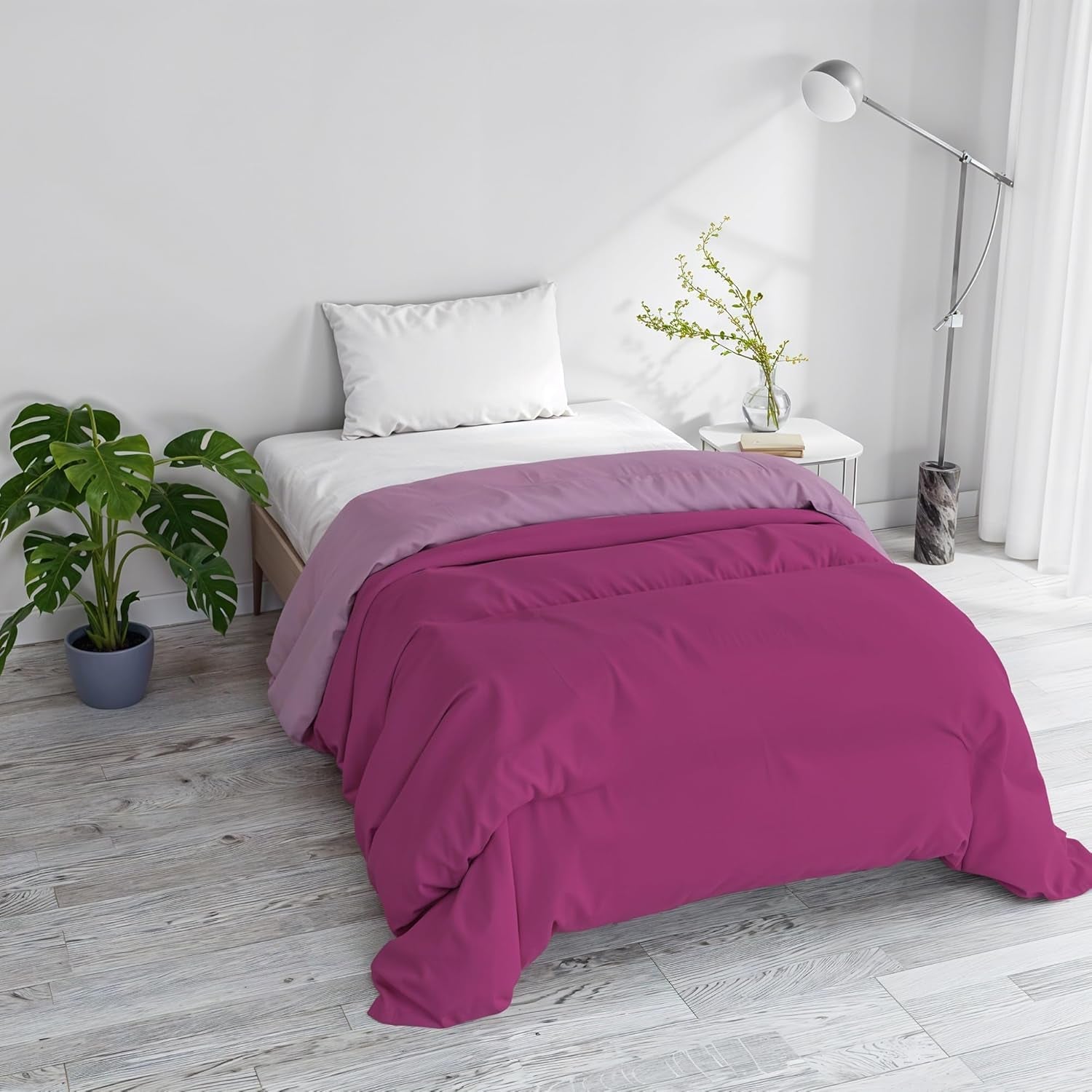 Manta básica de invierno, lisa y acolchada, verde oscuro/crema, 200X245Cm Naty Shop colchas y edredones Fucsia/Lila 200X245Cm