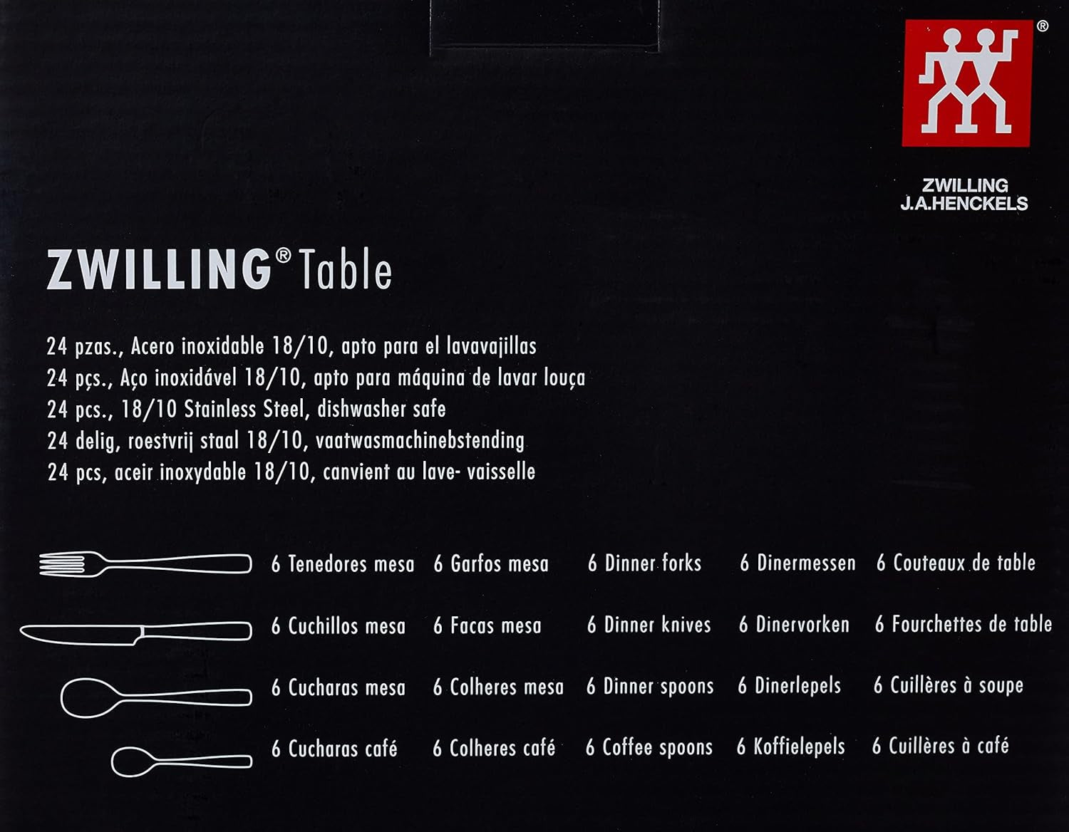 ZWILLING Juego de cubiertos Artic, 24 piezas Cocina Naty Shop