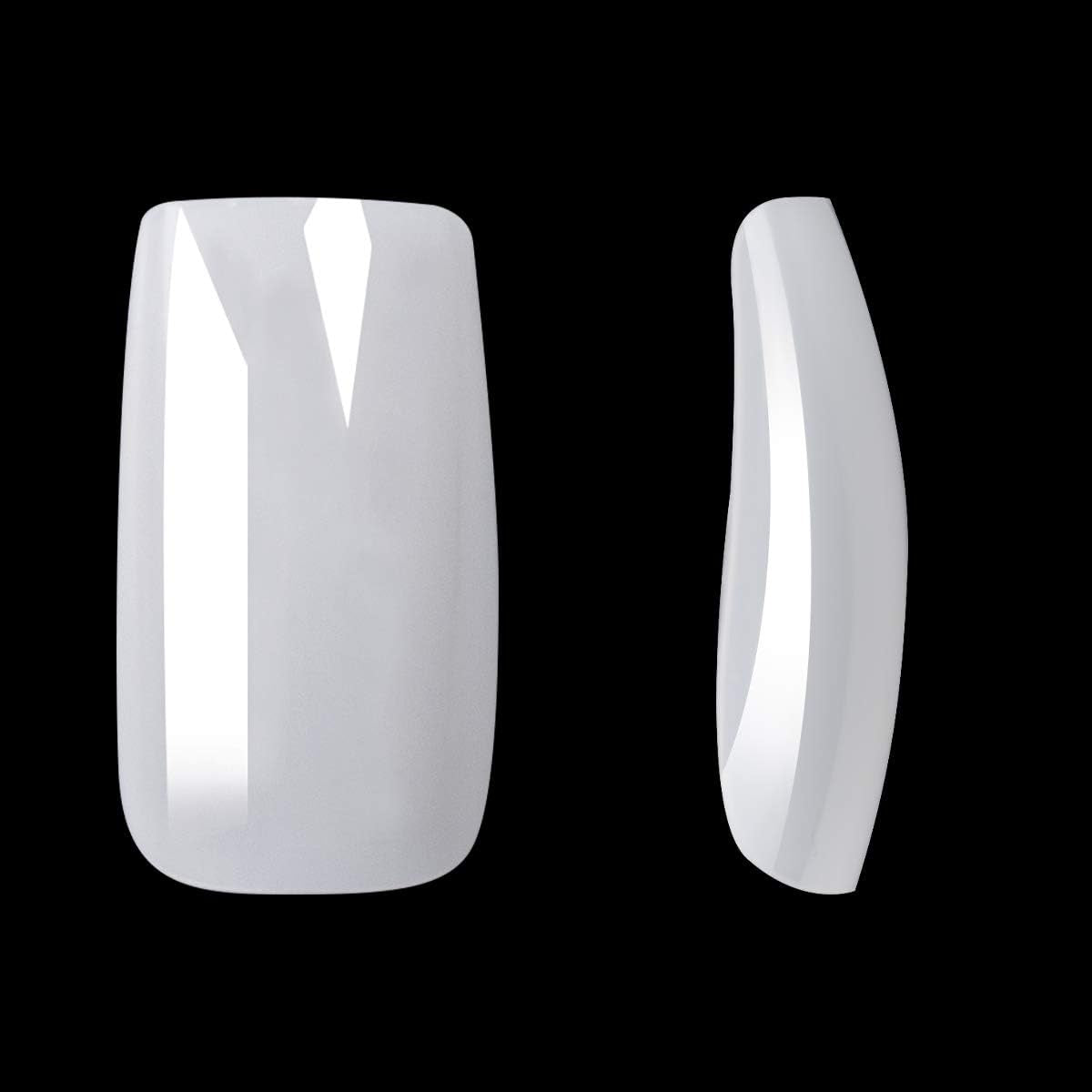 500 Uds uñas artificiales postizas naturales puntas de uñas de ataúd de arte completo para mujeres y niñas