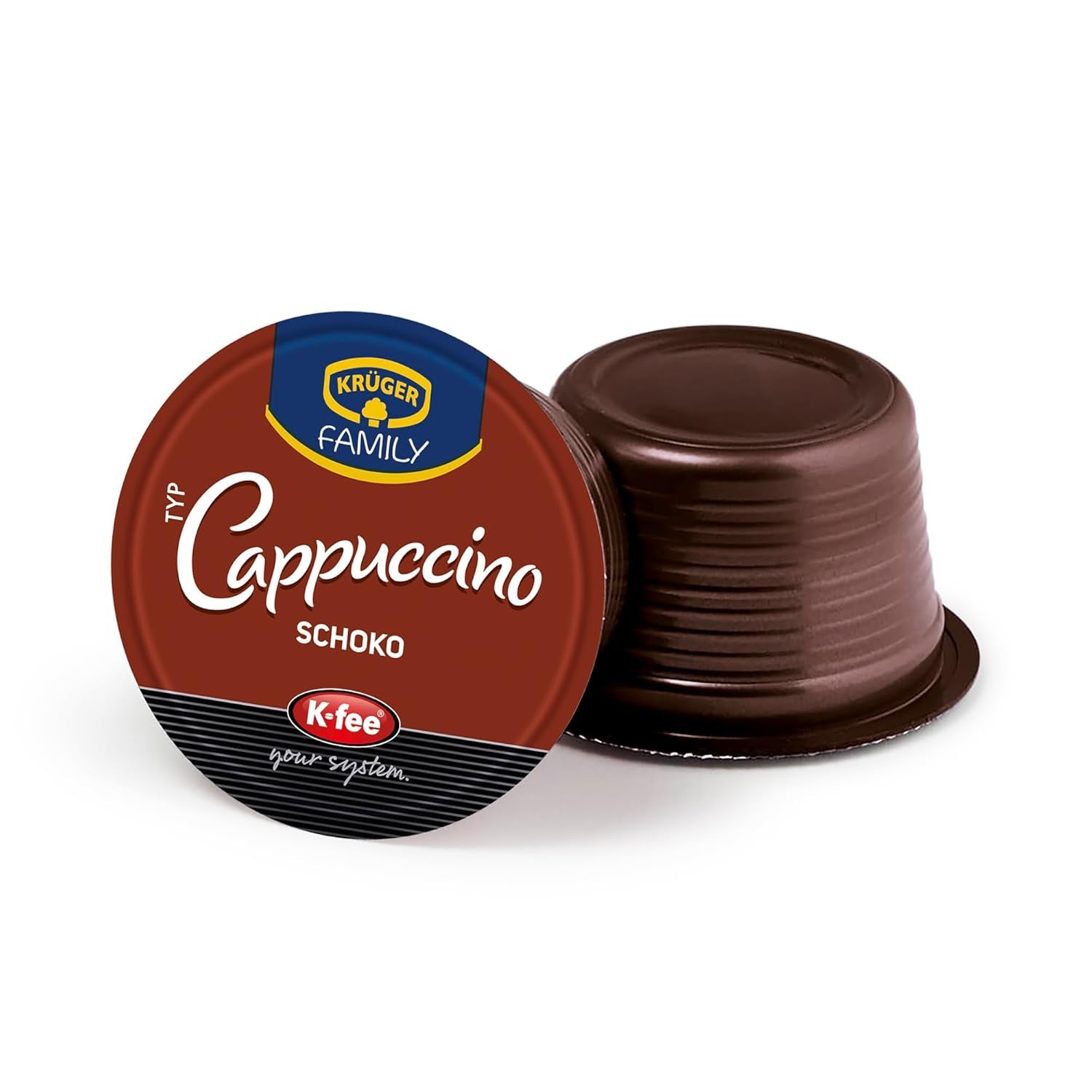 KRÜGER Cappuccino Schoko Cápsulas de café, compatibles con K-fee y ALDI EXPRESSI* Kapselmaschinen, café instantáneo aromatizado, 96 cápsulas