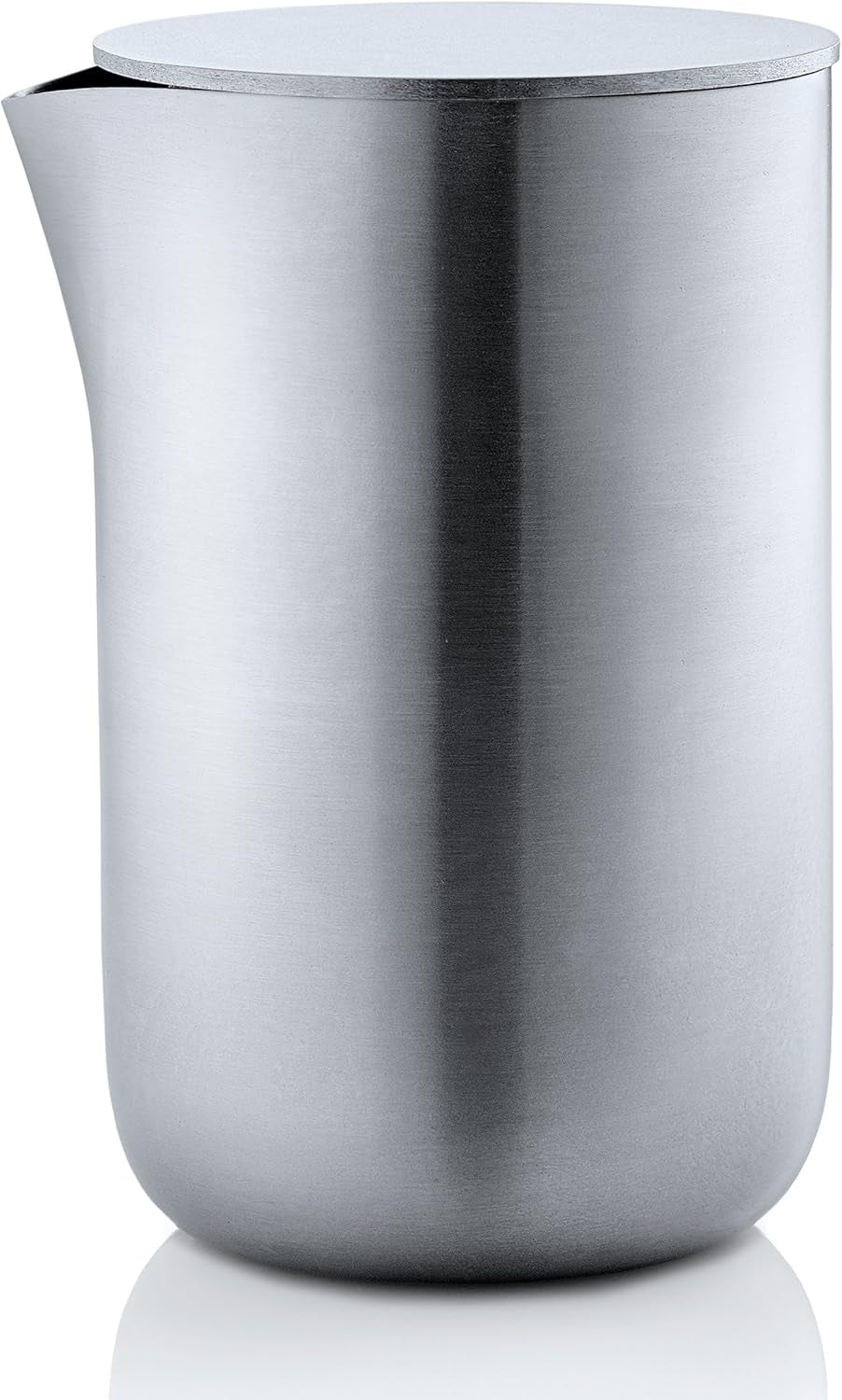 blomus -BASIC- Batidor de acero inoxidable mate con tapa, capacidad 120 ml, elegante taza de leche, apto para lavavajillas (alto/ancho/alto: 8,3 x 6,1 x 5,7 cm, acero inoxidable, 63618)