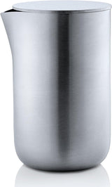 blomus -BASIC- Batidor de acero inoxidable mate con tapa, capacidad 120 ml, elegante taza de leche, apto para lavavajillas (alto/ancho/alto: 8,3 x 6,1 x 5,7 cm, acero inoxidable, 63618)