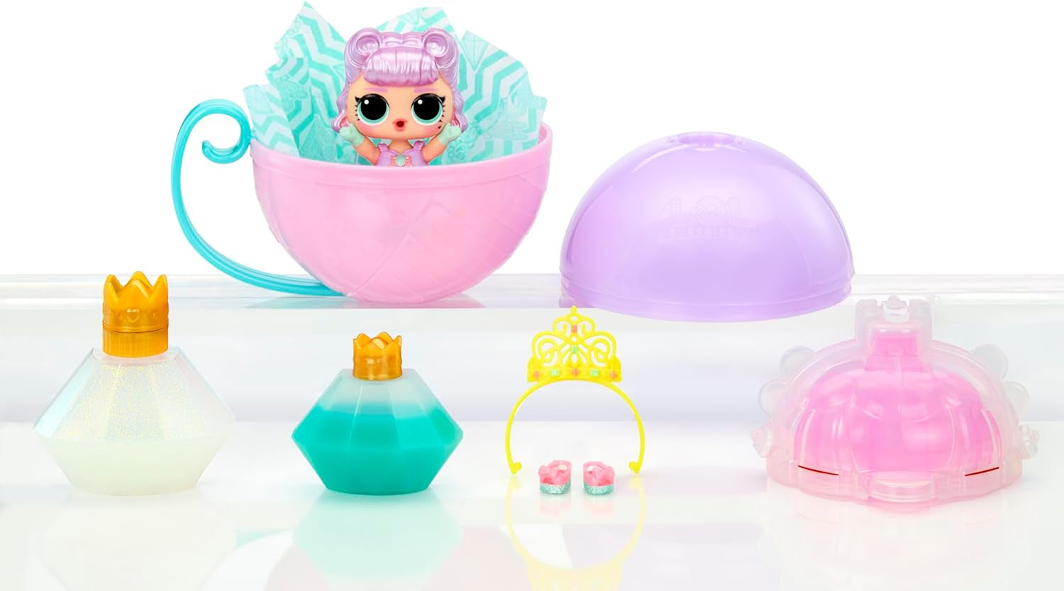 Jajaja ¡Sorpresa! Princess Tots: incluye 1 muñeca, embalaje blindado, 2 pinturas para crear un vestido de princesa, 8 muñecas para coleccionar.