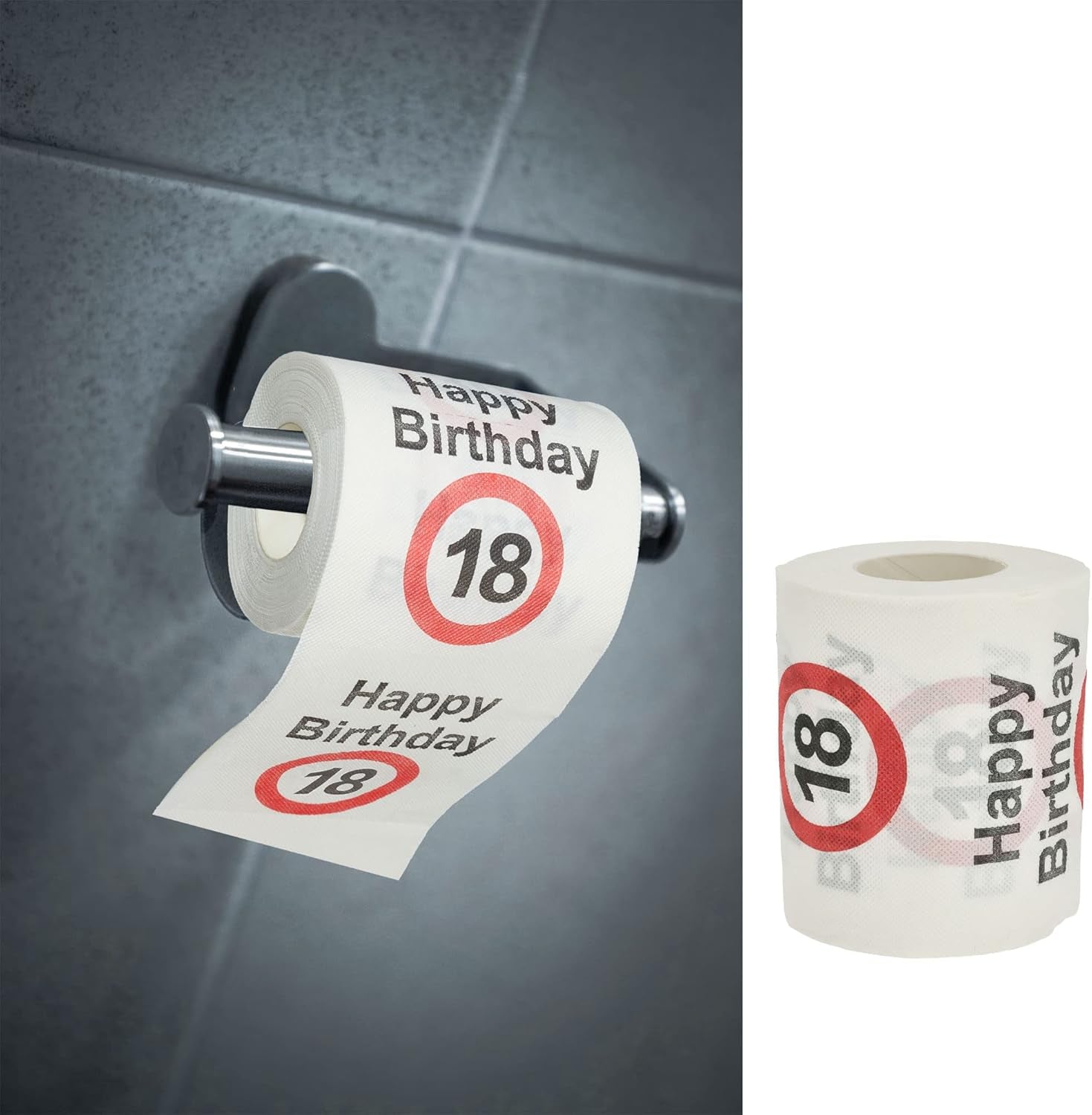 Juego de 4 papeles higiénicos "Feliz 40 cumpleaños" │40 cumpleaños 24 metros 2-telas 180Gr/Qm │ Papel higiénico con motivo de papel higiénico (4 X papel higiénico 40)