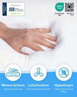 Almohada para dormir de lado GIANFAR | Almohada ortopédica para soporte del cuello | Espuma viscoelástica ultra fresca contra dolores de garganta y migrañas | Funda termorreguladora | Almohada para dormir de lado con columna cervical 55X40X12/10 cm Almohadas ortopédicas cervicales Naty Shop