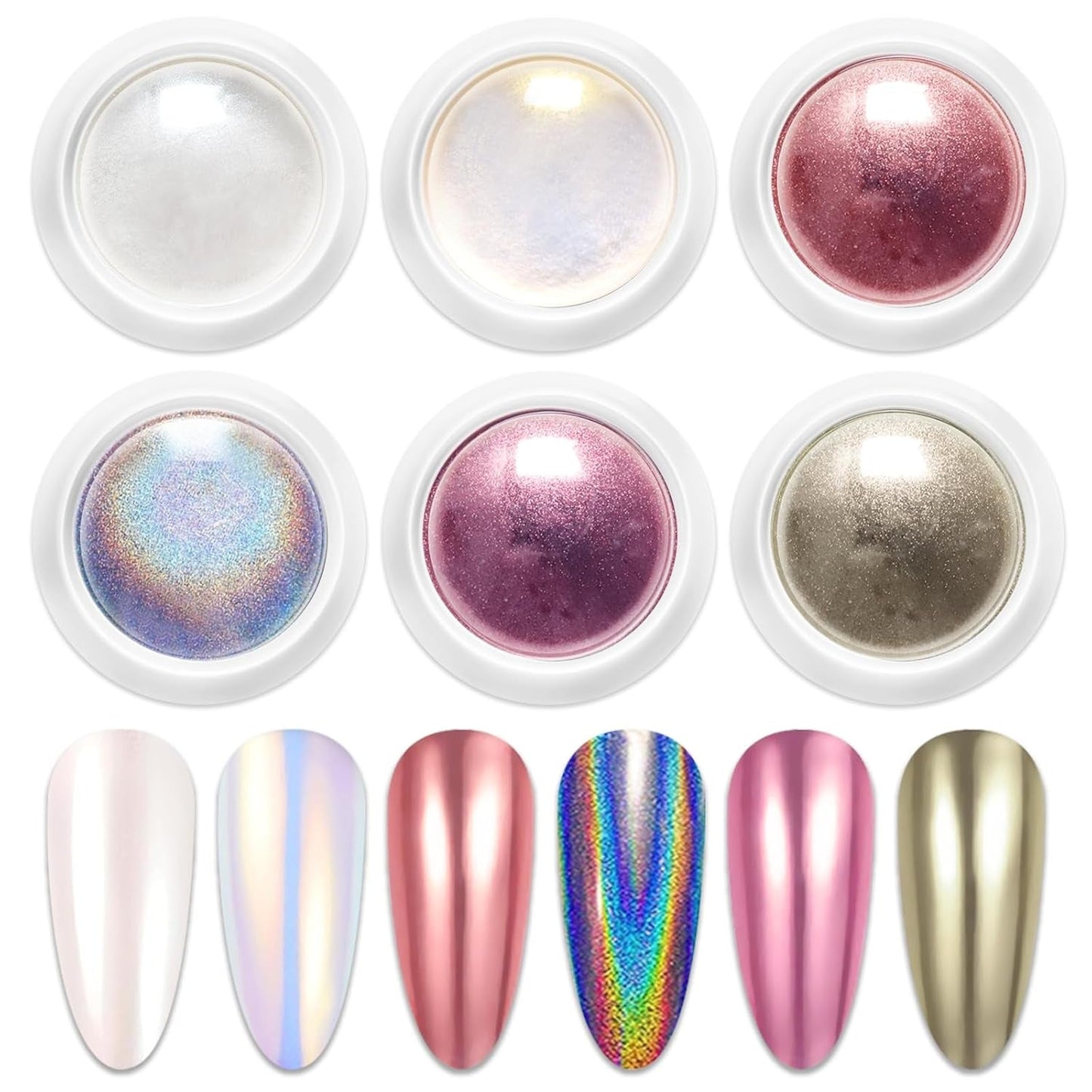 BISHENGYF Polvo de uñas cromado de oro rosaNeue Upgrade Grosse Kapazitä Chrom PulverSuper-Spiegeleffekt Metall Mirror Chrome Powder -Neon Glassy Pearl Effect Glitter Nagelkunst Pulver para salón de bricolaje