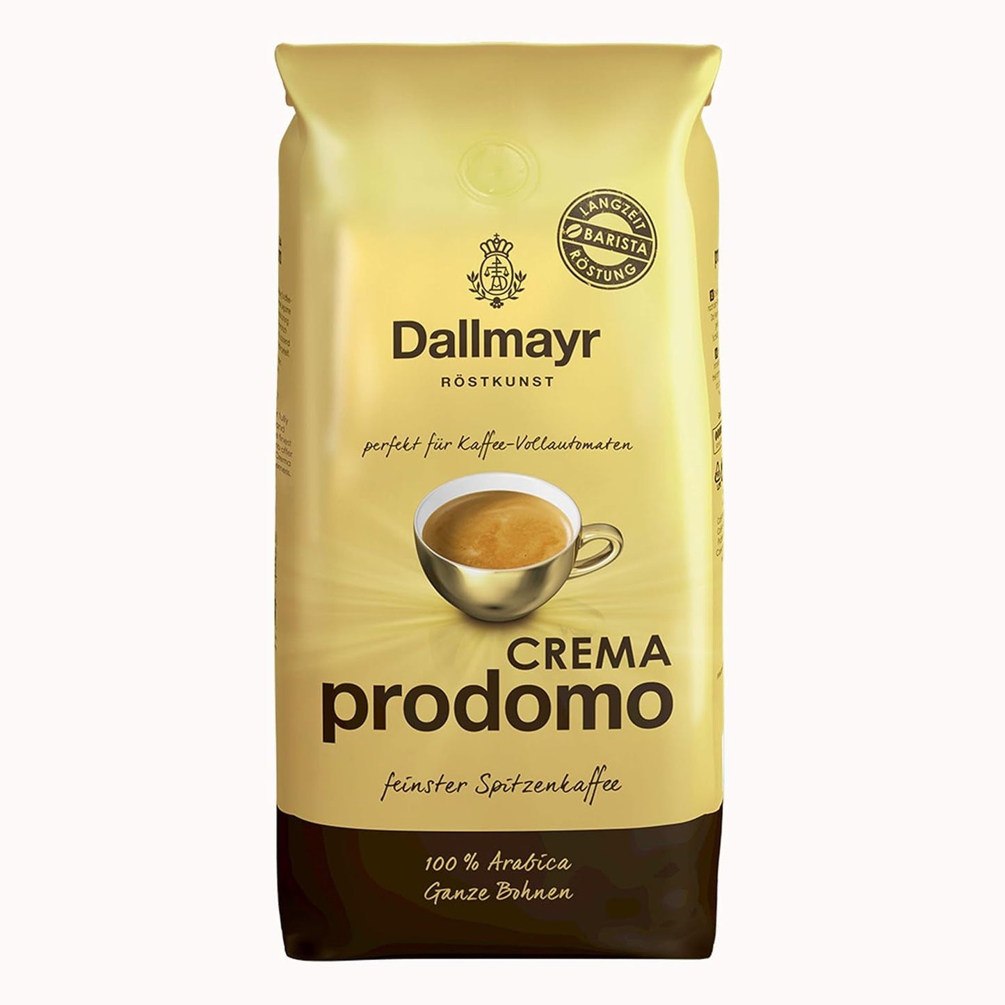 Prodomo Crema, Bohnenkaffee, Röstkaffee, Kaffee, ganze Bohnen, Kaffeebohnen, 8 x 1000 g