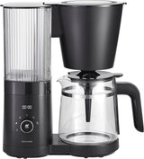ZWILLING ENFINIGY Cafetera espresso de filtro con jarra de cristal de 1,5 l, cafetera espresso con caldera de acero inoxidable, función de floración y descalcificación inteligente, plástico, plata