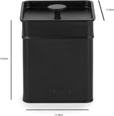 Salter BW12614EU7 Kuro Cajas de Almacenamiento - 4 Recipientes de Cocina Cajas Organizadoras Cuadradas para Pan/Té/Café/Azúcar Fácil de Limpiar Mantiene los Alimentos Frescos Negro Cajas de Almacenamiento de Alimentos Naty Shop