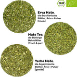 Juego de mate para dos, orgánico ● 2 tazas de mate + 2 bombillas + 300 g de mate + instrucciones de preparación