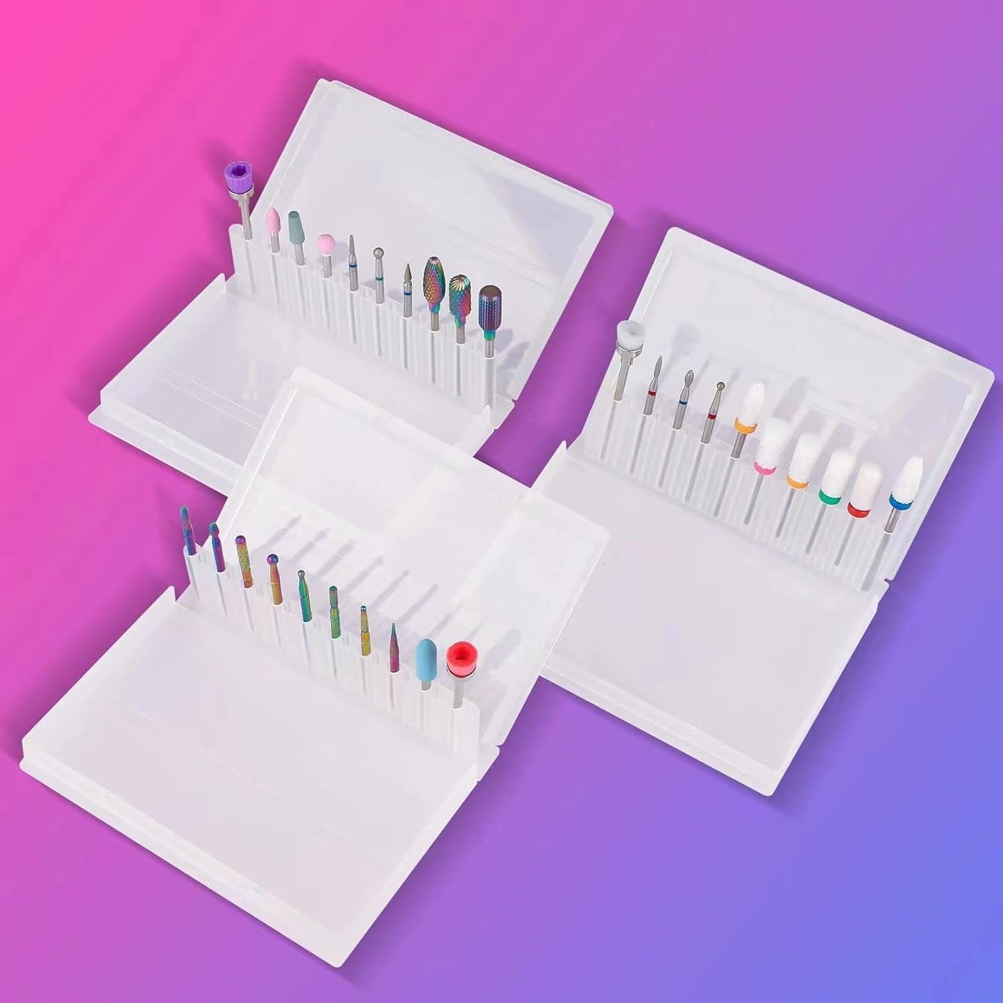 Depvko 30 piezas Nagelfräser Aufsätze Bits, 3/32'' Keramik Bohrer Für Nägel Acryl Diamant-Nagelhaut-Efile-Hartmetall-Retferner Für Zuhause Salon Gel, Maniküre Pediküre-Werkzeuge (Incluye 3 Etueln)