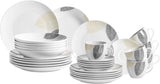 MÄSER 931215 Vajilla bellamente decorada para 6 personas, servicio combinado 30 piezas, con formas sin marco, porcelana, blanco