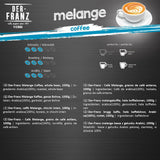 Café Der-Franz Melange, concentración 3/5, 100% Arábica, granos de café enteros, 4 x 1000 g