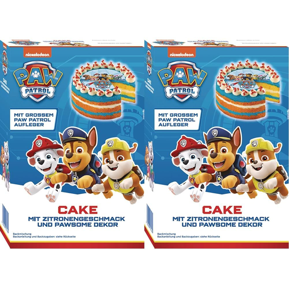 RUF X PAW Patrol Muffin Backmischung Mit Erdbeer-Geschmack, Para 12 Muffins Paw Patrol, Inkl.16 Oblaten-Auflegern Und Pawsome Muffin-Förmchen, 1 X 394G Naty Shop 361.2 G (2Er Pack) Kuchen