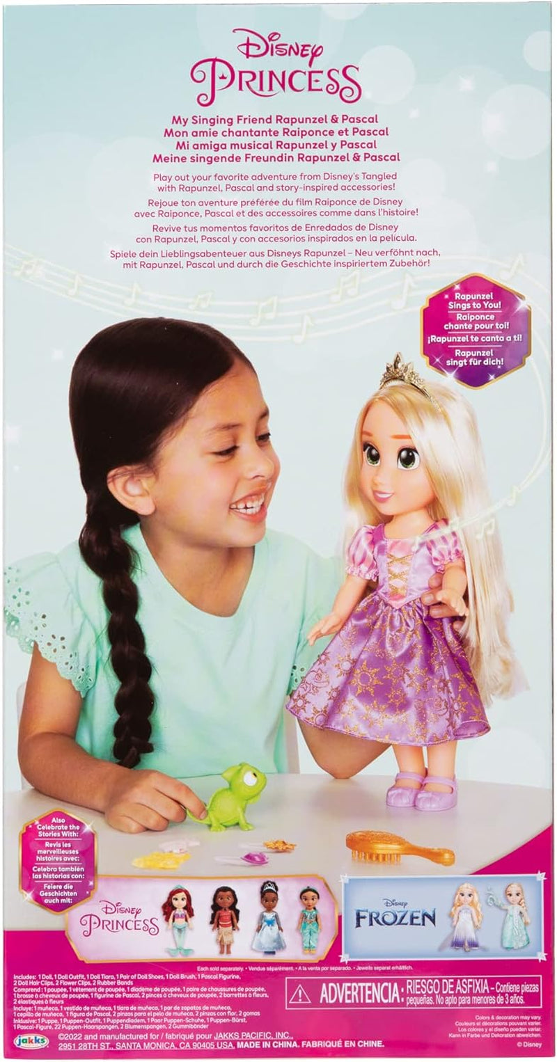 Princesa Disney Rapunzel Muñeca Cantante de 35 cm, Canta 'I See The Light', Incluye Accesorios para Más Diversión, Perfecta para niñas de 3 años en adelante, Morado