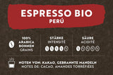 Café Royal Bio Espresso Perú – 100% Arábica Kaffeebohnen, aromatisch-intensiv, dunkle Röstung, Stärke 4/5, Bio & Fairtrade, 500 g ganze Bohnen