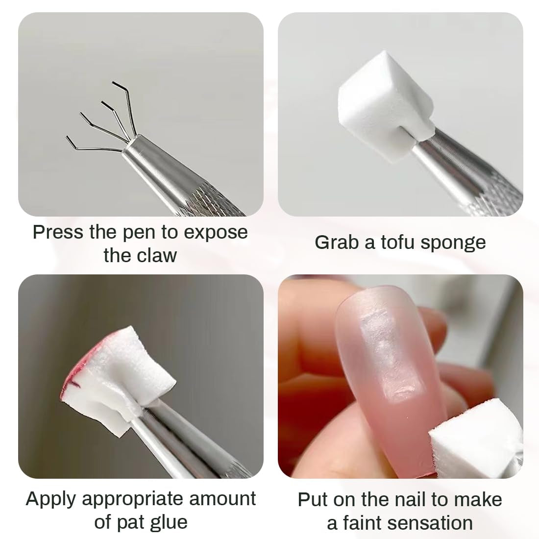 100 piezas Nail Art Schwamm Mit Metallgreifer, esponja aplicadora de cepillo, esponja para uñas, maniquí para uñas, Um Eine Varaudzen de gradiente Nail Art Patterns Zu Ersetlen