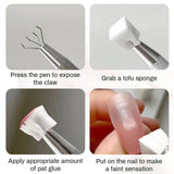 100 piezas Nail Art Schwamm Mit Metallgreifer, esponja aplicadora de cepillo, esponja para uñas, maniquí para uñas, Um Eine Varaudzen de gradiente Nail Art Patterns Zu Ersetlen
