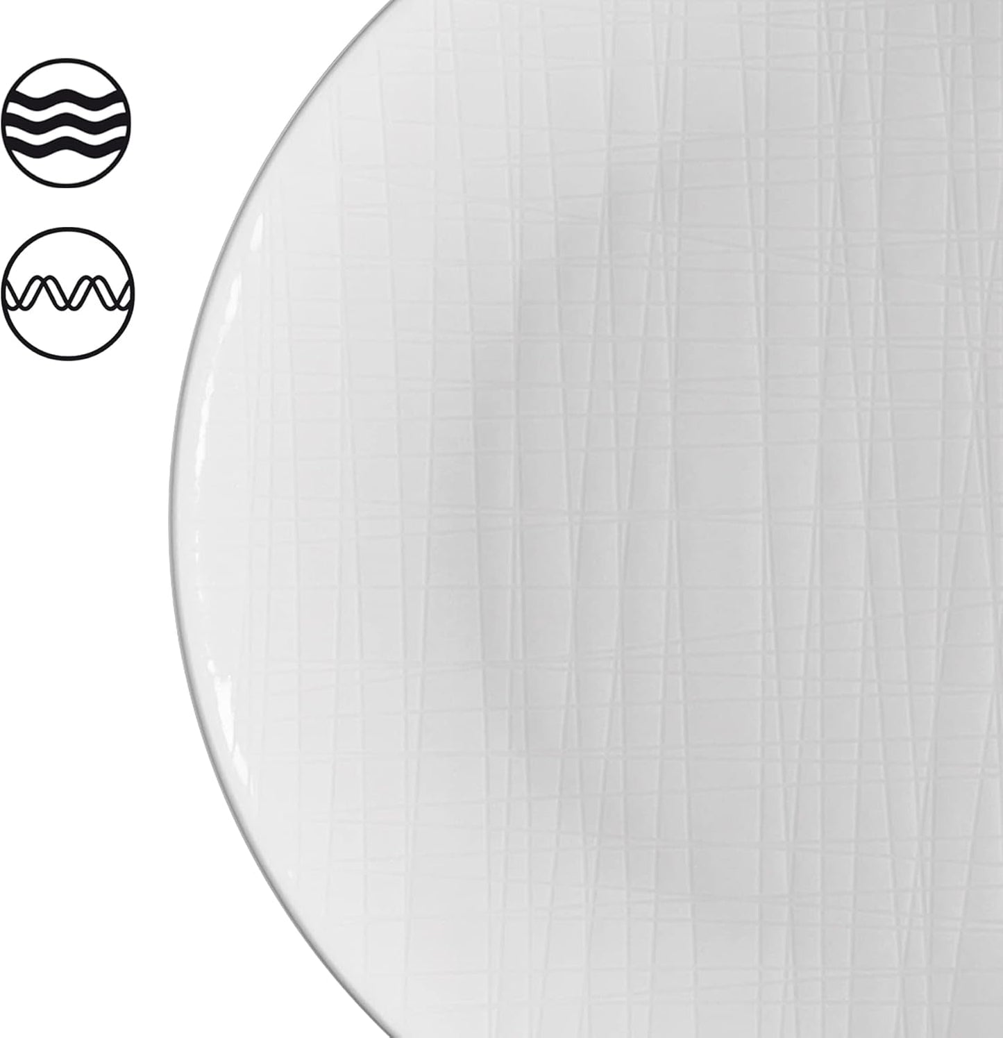 Rosenthal 11770-800001-28370 Juego de malla, 16 piezas, compuesto por 4 platos (profundidad 21 cm, platos 21/27 cm), cuencos de cereales de 14 cm, blanco