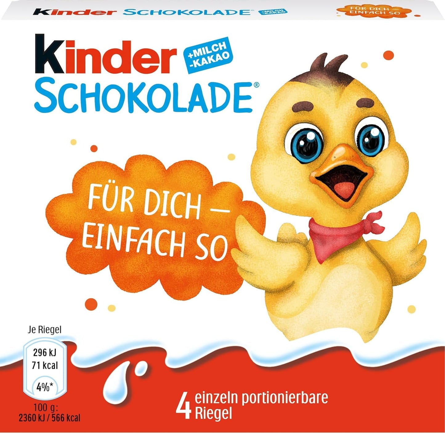 Chocolate Kinder (20 x 50 g) - Regalo de San Valentín para él y ella, dulces de Carnaval y Mardi Gras - Barras de chocolate con leche rellenas - 20 paquetes de 4 barras individuales cada uno