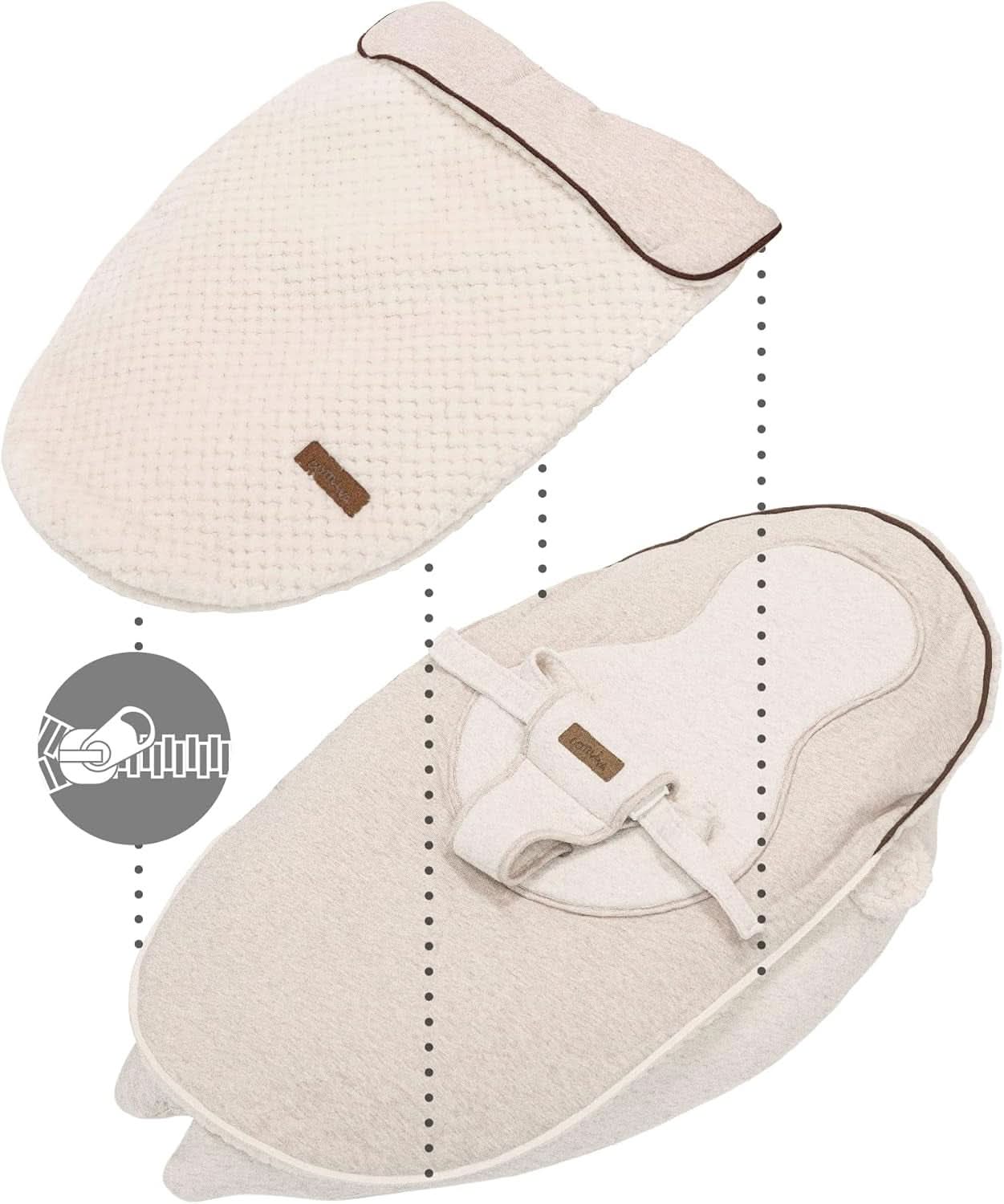 Almohada de lactancia multifuncional, 4 en 1, Soft Nova, beige, almohada individual: 202 cm, sillón, 40 X 75 X 22 cm Accesorios Alimentación y Lactancia Bebe Naty Shop