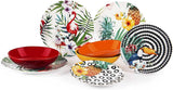 Excelsa Tropical Chic Juego de platos, 18 piezas, Porzellan, mehrfarbig