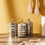 Alessi Kalistò 2 CB02 - Tarro de cocina en acero inoxidable 18/10 con pomo de aluminio, 114 cl, plateado Cajas para conservar alimentos Naty Shop