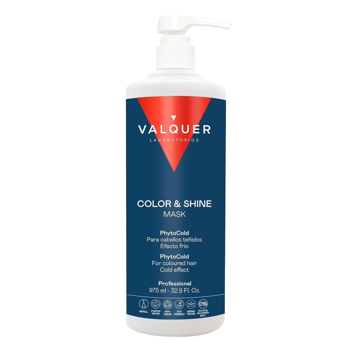 Valquer Profesional Ice Hair Mask Color y Brillo - Para cabello teñido, 1000 ml Naty Shop mascarilla capilar 1 litro (1 paquete) Inodoro