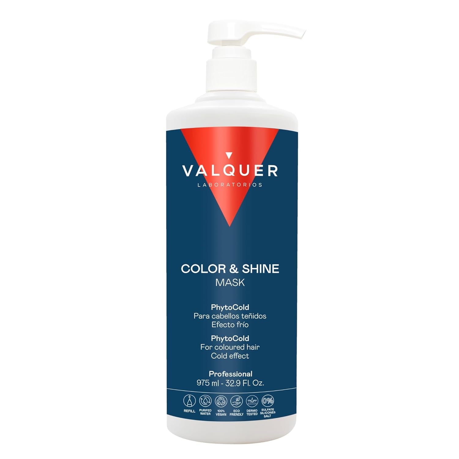 Valquer Profesional Ice Hair Mask Color y Brillo - Para cabello teñido, 1000 ml Naty Shop mascarilla capilar 1 litro (1 paquete) Inodoro