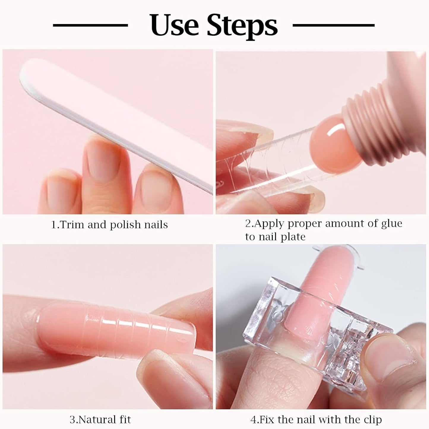 Clips para uñas, Clips para manicura, Clips para uñas transparentes, Clips de poligel transparentes, extensiones de uñas de construcción rápida, asistente de gel, 10 unidades
