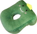 Almohada para dormir de oficina, algodón con memoria, linda almohada con orificio para la oreja, almohada para dormir suave, almohada para dormir de lado, almohada para las orejas para mujeres, niñas y niños (gris gatito) Almohadas ortopédicas cervicales Naty Shop Dinosaurios (verde)