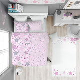 Ropa de cama para niños, estrellas rosas, 100% algodón Ropa de cama - infantil Naty Shop