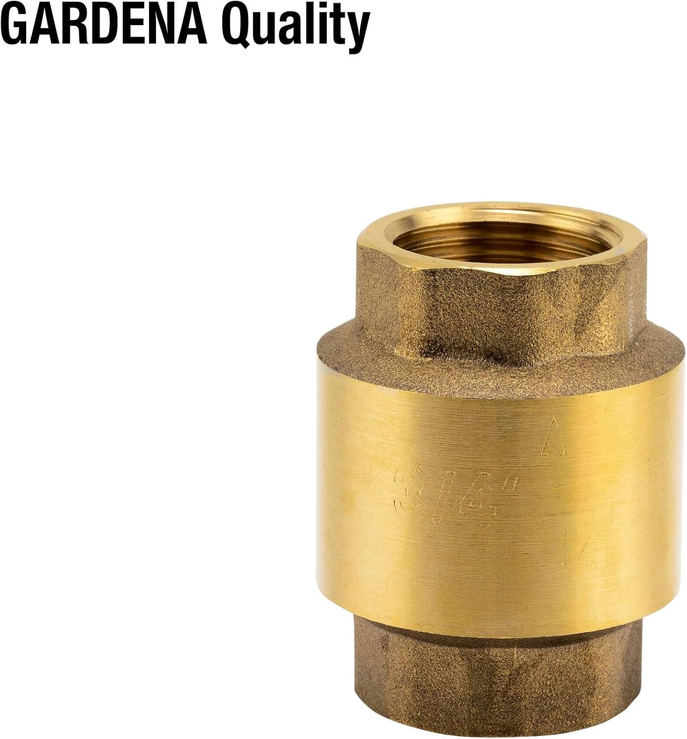 Válvula intermedia de latón Gardena: válvula unidireccional de latón macizo, rosca de 42 mm (G 1 1/4 pulgadas) para conexión a bombas (7232-20)