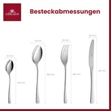 Gerlach 1760 Set Tunea, Cubiertos de acero inoxidable, 24 piezas, 6 personas Cocina Naty Shop