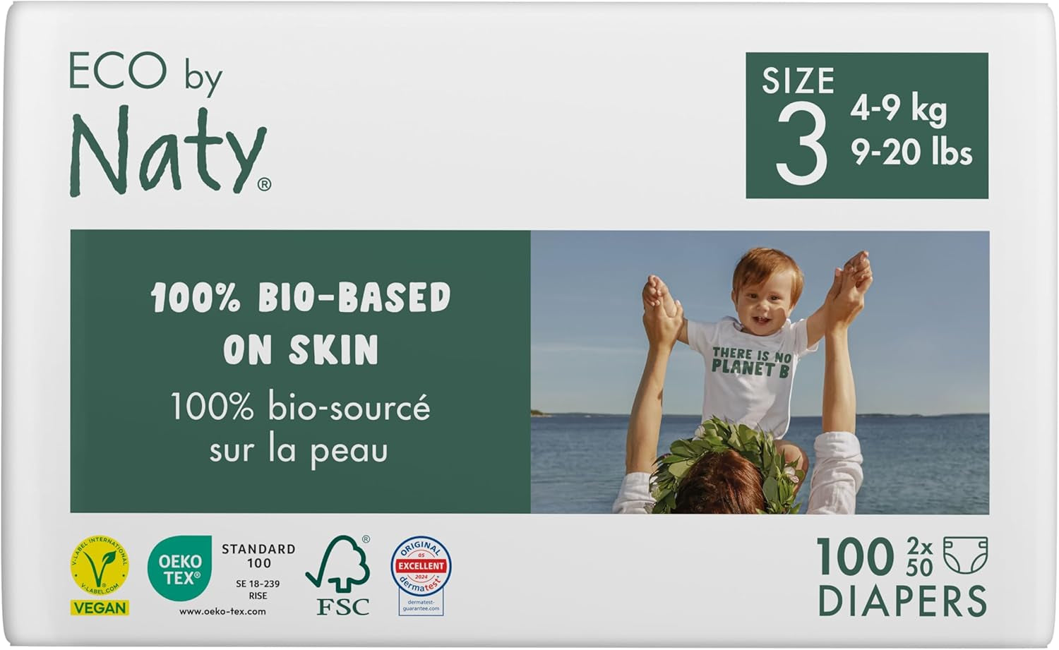 Pañales Eco Eco by Naty Baby Eco Pañales: pañales orgánicos de primera calidad, ecológicos, elaborados con materiales de origen vegetal, ideales para la piel sensible del bebé (tamaño 5 - 80 piezas)