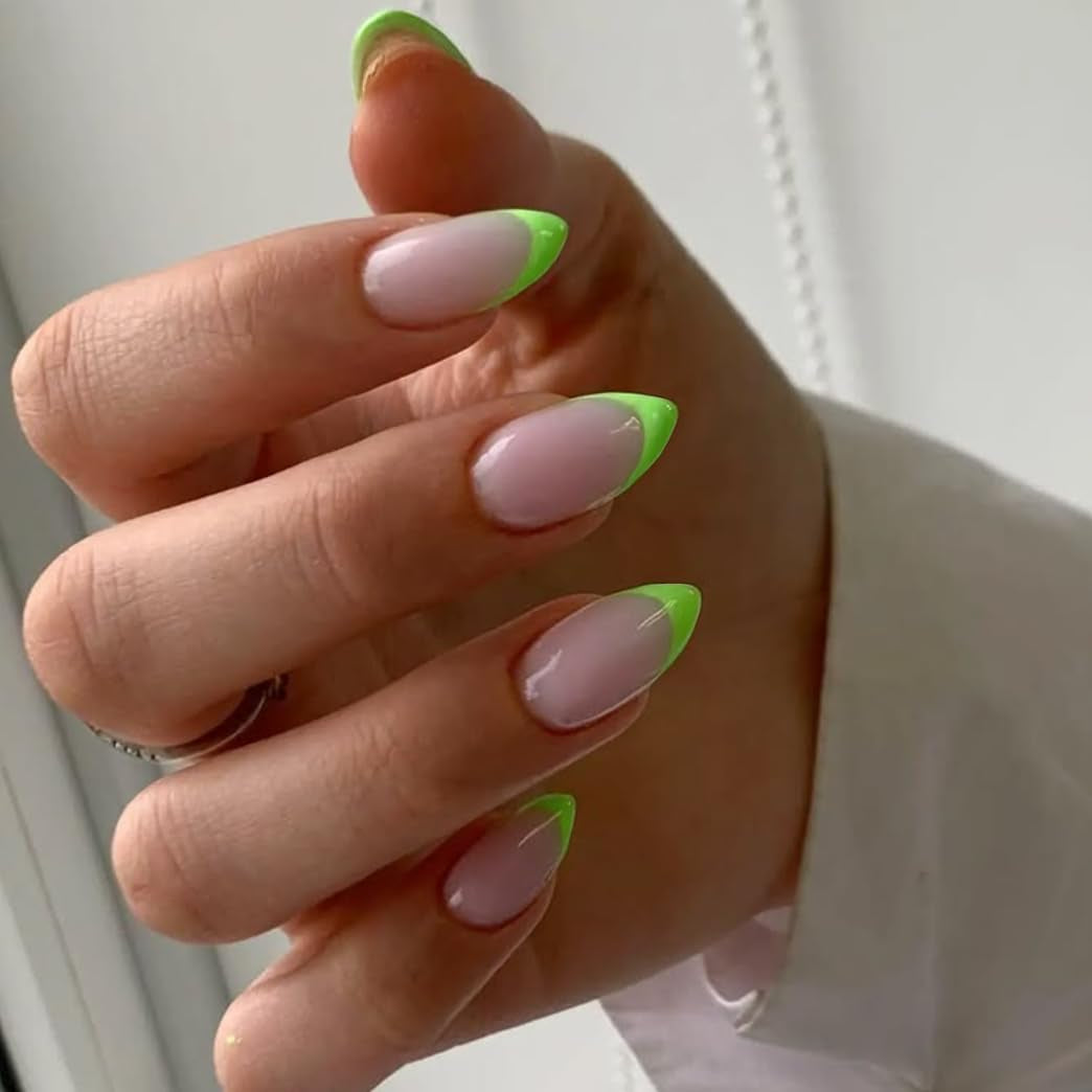 Puntas francesas largas, pegamento con purpurina dorada en uñas cuadradas largas, juego de uñas postizas con punta francesa y purpurina, uñas artificiales cuadradas para mujer, 24 Uds.