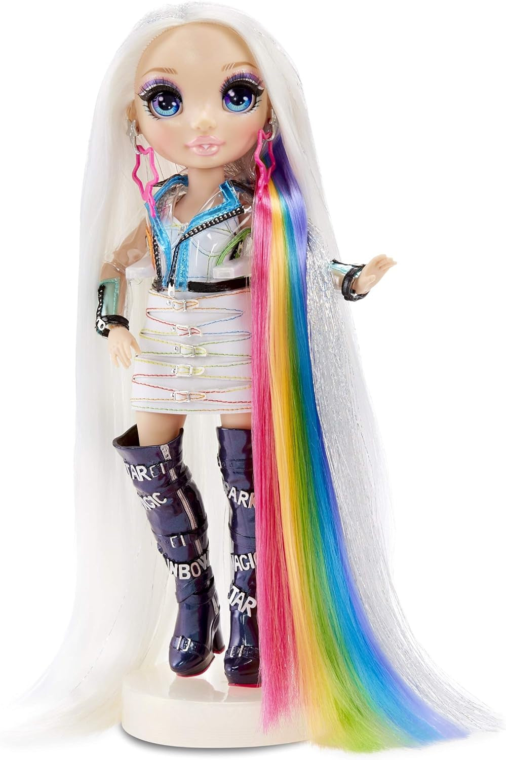 Rainbow High Hair Studio - Exclusivo juego de muñeca Amaya Raine con pelo largo para peinar - Incluye tiza lavable, cepillo para el pelo y accesorios - Regalo para niños a partir de 6 años